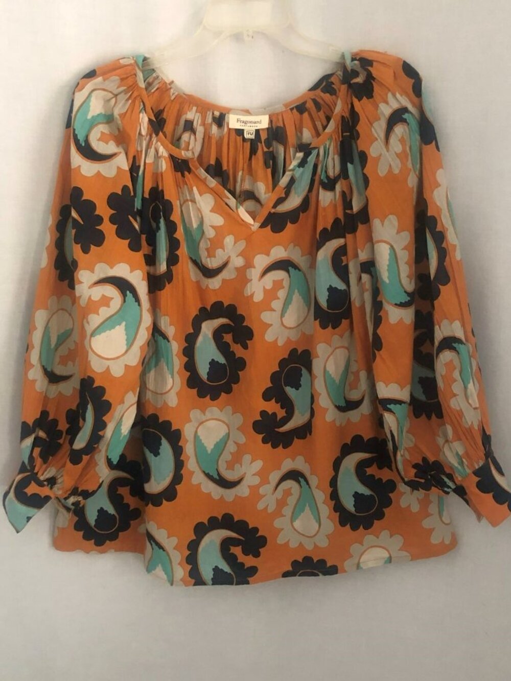 Fragonard Floral Cotton Peasant Blouse Women's OS - XL